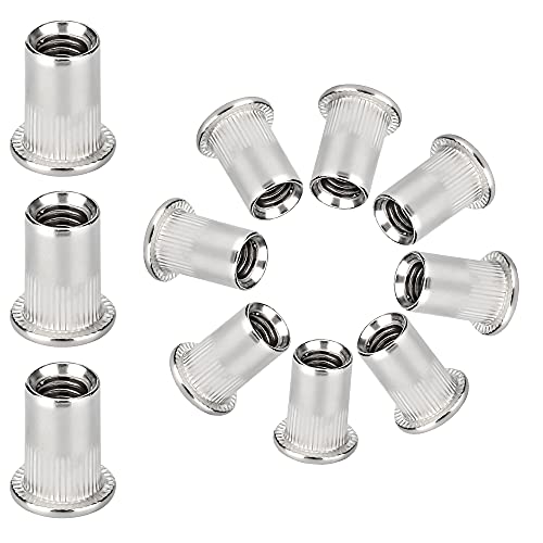 BUENTYA 50 Stücke Nietmuttern M6 Blindnietmutter Edelstahl Gewindenieten Einnietmuttern Senkkopf Silber Blindmuttern Flachkopf Gewinde Nietmutter für Befestigung Autor Möbeln Dekorationen Handwerk BUENTYA 50 Stücke Nietmuttern M6 Blindnietmutter Edelstahl Gewindenieten Einnietmuttern Senkkopf Silber Blindmuttern Flachkopf Gewinde Nietmutter für Befestigung Autor Möbeln Dekorationen Handwerk von BUENTYA