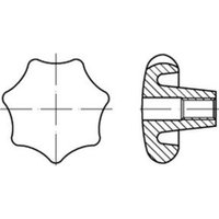 DIN 6336-D Kreuzgriff Grauguss 32 M 6 mit Gewinde-Durchloch von Industrial Quality Supplies