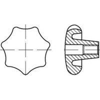 DIN 6336-D Kreuzgriff Grauguss 50 M 8 mit Gewinde-Durchloch von Industrial Quality Supplies