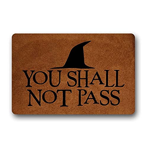 Fußmatte Innen 3D Druck You Shall Not Pass Zerbino Design Stuoia Tessuta Per Porta D'Ingresso Tappeto Interno Funny Front Antiscivolo Schlafzimmer Deko Wohnzimmer 16"x24" von N/Ａ