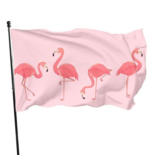 Gartenflagge, dekorative Hausflagge, 90 x 150 cm, Flamingo-Vogel-Design auf 2 Außenbereichen, saisonale und Feiertage, Hofflagge, Banner (90 cm), Einheitsgröße von N\A