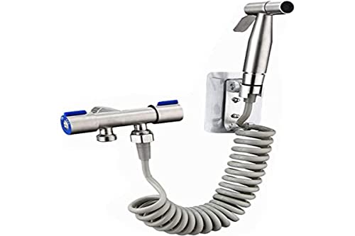 Handsprüher Bidet Sprühgerät Bidet WC Sprüher Bidet Hand Sprühgerät mit Schlauch Bidet Toilettenventil für WC Sprüher Edelstahl von N\A