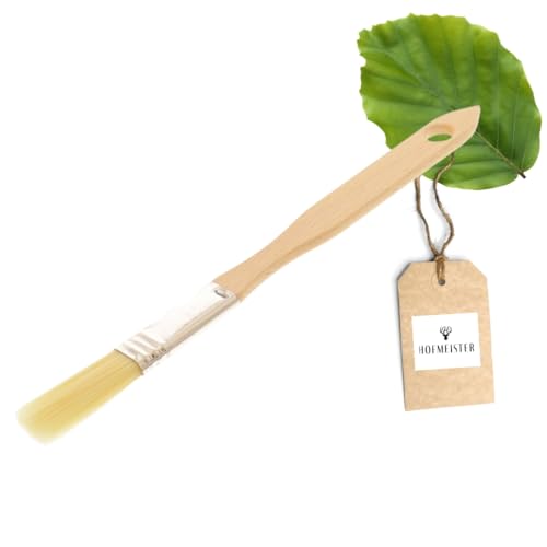 HOFMEISTER® Haushaltspinsel, flach, 18 x 1,5 cm, aus Buchenholz, Backpinsel mit Naturborste, 100% Made in Germany, Breite: 0,5 Zoll, von Hofmeister Holzwaren