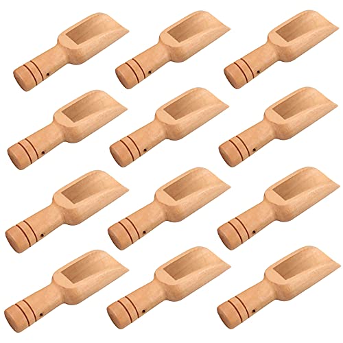 Holzschaufel Set,12 Stück Messlöffel Gewürze Mehl Salzlöffel Kaffeelöffel Mini Holzlöffel Runder Dosierschaufel Schäufelchen Holz-Salzlöffel Gewürzlöffel Für den Alltag in Küche und Wohnzimmer. von N\A