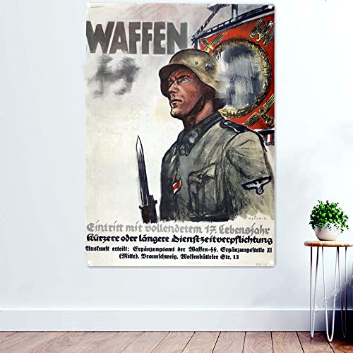 Imperial Armed Forces WW II War Art Banner Wall Hanging Flag GER Wehrmacht Soldier Poster Home Decor Tapisserie Leinwand Gemälde 96x144 cm (38x57 Zoll) von N\A