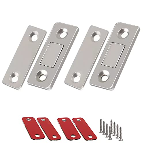 Magnetschnäpper Magnete für Schranktüren 2 Stück Ultra Dünn Türmagnete für Möbel Stark Tür Magnet Magnetverschluss Schrank Schrankmagnete Türmagnet Selbstklebend Schubladen Magnet Türschließer(Silber) von Aidqxbaoer