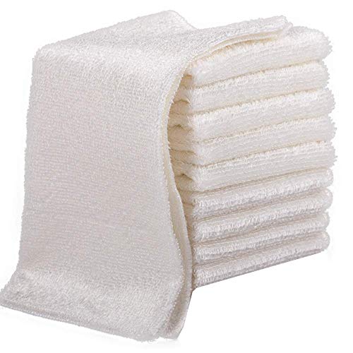 NA 10 Pack Bambusfaser Reinigungstuch Bambus Geschirrtücher Handtücher Umweltfreundlich Küche Waschlappen Putztuch & Geschirrtücher Anti Fett Waschtuch 18 x 23 cm von N\A