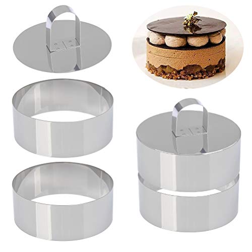 4pcs Tortenring Dessertringe 10cm und 2pcs Edelstahl Kuchenringe Deckel, Edelstahl Küchen Ring Kuchenring Formen dessertringen für Bäcker oder DIY Backen Enthusiasten,10.5 * 4cm von "N/A"