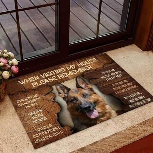 N/Ａ Fußmatte innen fussmatte außenCoole Fußmatte als Heimdekoration beim Besuch meines Hauses Deutscher Schäferhund deko Wohnzimmer von N/Ａ