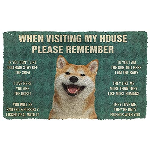 N/Ａ Fußmatte innen fussmatte außenNiedlicher Shiba Inu beim Besuch meiner Haus-Fußmatte deko Wohnzimmer von N/Ａ