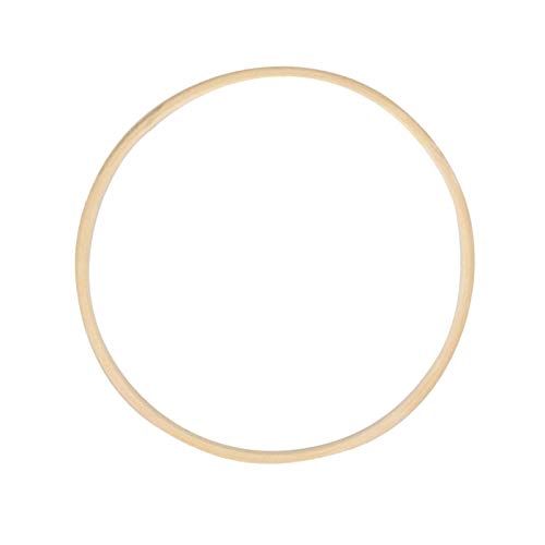 #N/A Holzring Traumfänger Ringe Set Bambus Blumenkranz Makramee Kranz Ringe Craft Hoop Ringe für DIY Hochzeitskranz Kranz Dekor Wandbehang Handwerk - 26cm von Oshhni