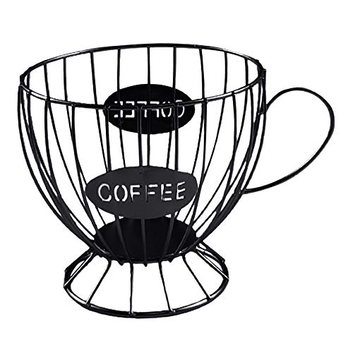 #N/A Kaffee kapsel Universal Aufbewahrung Korb Kaffeetasse Korb Vintage Coffee Pod Organizer Halter Schwarz für Home Cafe Hotel - Schwarz von perfk