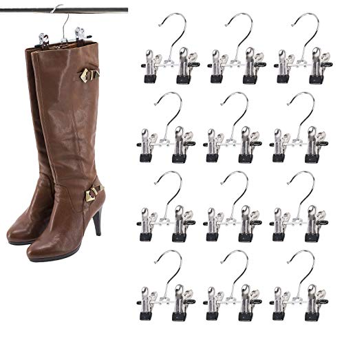 "N/A" SUNTRADE Double Adjustable Clips Stiefel Kleiderbügel, Platzsparende Stiefel Socken Taschen Hängende Clips Stiefelhalter Boot Organizer (12) von "N/A"