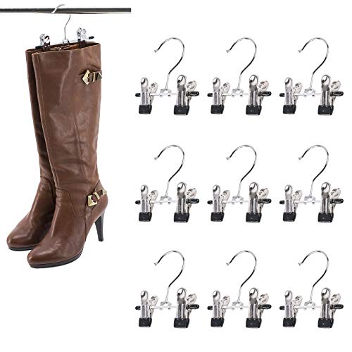 "N/A" SUNTRADE Double Adjustable Clips Stiefel Kleiderbügel, Platzsparende Stiefel Socken Taschen Hängende Clips Stiefelhalter Boot Organizer (9) von "N/A"