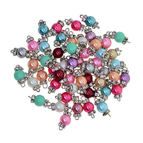 NA 50 Stück Glas Perle Strass Perlen baumeln Stecker DIY Schmuck weiß k von N\A