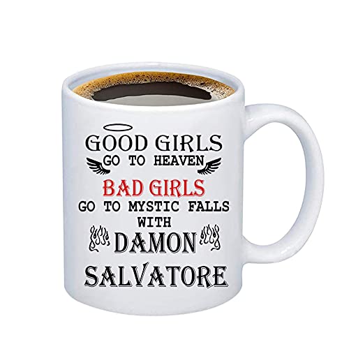 NA Damon Salvatore Vampire Diaries Merchandise Mystic Falls Die Vampire Diaries inspirierten Geschenkkaffeetasse (Damon-Becher) von N\A