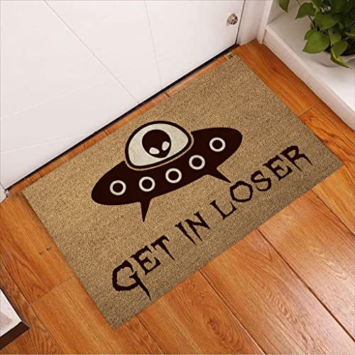 NA Fussmatte Aussen Haustür Get in Loser Alien Fußmatte Welcome Mat Home Decor Lustige Fußmatte Geschenkidee Schlafzimmer deko Wohnzimmer von N\\A