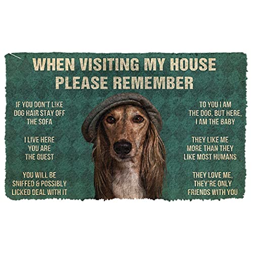 NA Fussmatte innen Bitte Denken Sie an die Saluki Dogs House Rules Fußmatte deko Wohnzimmer von N\\A