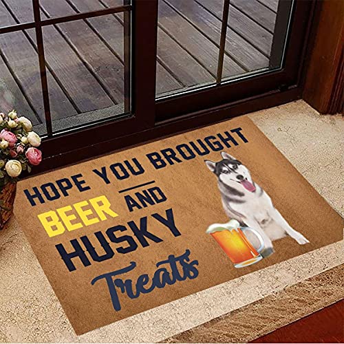 NA Fussmatte innen Hope You Brought Beer and Husky Treats Fußmatte, lustige Fußmatten-Sprüche, Geschenke für Husky-Liebhaber deko Wohnzimmer von N\\A