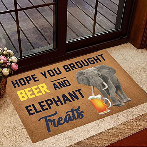 NA Fussmatte innen Ich hoffe, Sie haben Bier- und Elefanten-Leckereien mitgebracht Fußmatte Elefanten-Fußmatte Bierliebhaber deko Wohnzimmer von N\\A