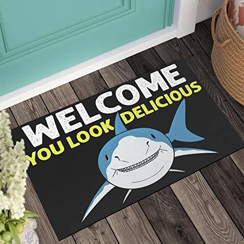 NA Fußmatte innen außen fussmatte Haifisch-Fußmatte Willkommen, Sie sehen köstlich aus Geschenke deko Wohnzimmer von N\\A