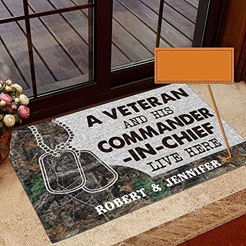 NA Fußmatte innen außen fussmatte Personalisiertes Geschenk für Paare Veteran Fußmatte EIN Veteran und Sein Kommandant Geschenke deko Wohnzimmer von N\\A