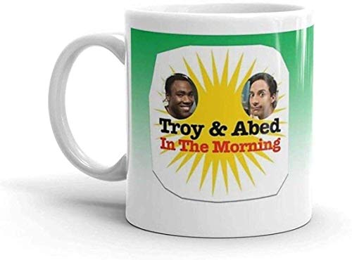 NA Gemeinschaft Troy und Abed am Morgen Mugwhite Keramikbecher mit Griff, isolierte Keramik Wiederverwendbare Kaffeetasse, Kaffee-Reisebecher von N\A