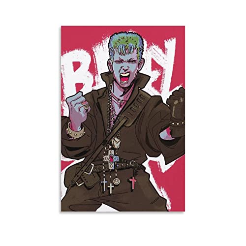 NA Leinwand Bilder Kunst Billy Idol Fanart Sänger für Teenager Mädchen Wandmalerei für Wohnzimmer Badezimmer Küche Wandkunst 60X90cm Kein Rahmen von N\\A