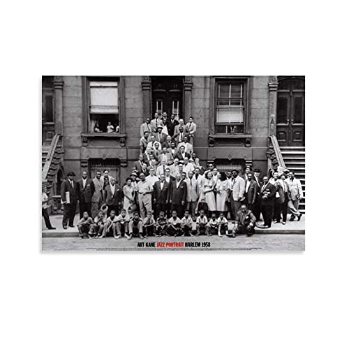 NA Leinwandbild Poster mit Bild von 1958 „A Great Day in Harlem Jazz Portrait 1958“ und Wandkunstdruck, modernes Familienschlafzimmerdekor, Poster, 60X90cm Kein Rahmen von N\\A