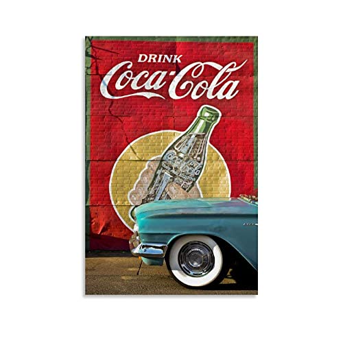 NA Poster Kunstdrucke Advertisement of Coca Cola in English Poster dekorative Malerei Wohnzimmer Poster Schlafzimmer Malerei 60X90cm Kein Rahmen von N\\A