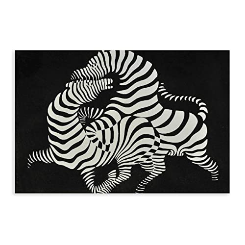 NA Poster Kunstdrucke Ölgemälde Zebra 1937 Victor Vasarely Sport Landschaft Büro Zimmer Dekor Geschenk 60X90cm Kein Rahmen von N\\A