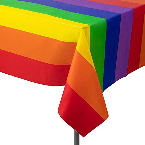 NA Regenbogen-Tischdecken, Party-Regenbogen-Tischdecken, Gay Pride, rechteckige Tischdecke, Party-Dekoration, für Geburtstagsparty, Hochzeiten, Picknicks, 274 x 137 cm, 2 Stück von N\A