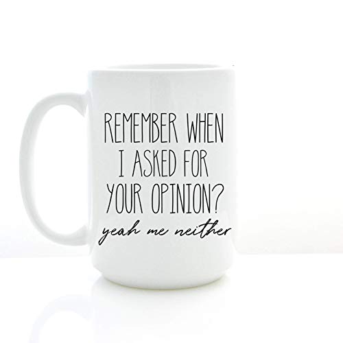 NA Rude Mug Erinnerst du Dich, als ich nach deiner Meinung gefragt Habe? Yeah Me Weder Sarcastic Gift Coffee Cup mit Funny Insult Tea Mug Bürodekor von N\A