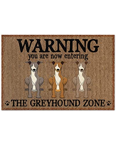 NA Warnung – You Are Now Enterring Greyhound Door Indoor and Outdoor Fußmatte, warmes Haus, Homefarm, Dekoration, Geschenk, Willkommensmatte, Geschenk für Greyhound-Hundeliebhaber von N\\A