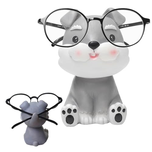 NA Welpen Hund Form Brillenhalter Bootoow Kunstharz Cartoon Sonnenbrillen Brillenhalter für den Schreibtisch, Dekoration, Ornament(Schnauzer) von N\A