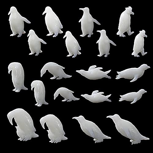 NA Woohome 20 Stück Resin Mold Modellierung 3D Epoxy Silikonform Füller, Mini Pinguin Gießform Füller Harz Füller Resin Resin Mold Filler für Handgemachtes Geschenk, Silikonformen von Woohome