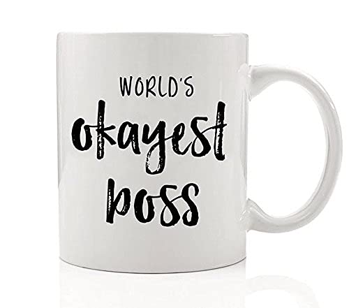 NA World's Okayest Boss Mug Funny Coffee Mug Gift for Boss Gift for Friends Sarkastic Coffee Mug Gift for her Gift for Ihn von N\A