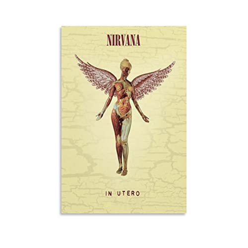 NIRVANA IN UTERO Vintage-Poster, Leinwandbild, einzigartiges Kunstwerk, Dekoration, Ölgemälde, Poster, Wohnzimmer, Heimdekoration, 50 x 75 cm von N\\A