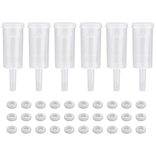 OLRWSLG 6 Stücke Gärspund mit 30 Stücke Gummistopfen PP Luftschleuse Dauerhaft Kunststoff Gärung, Transparent Gärröhrchen Set 11.5 * 3.9cm Inländisch Gärspund für Verschiedene Fermentationsfässer von OLRWSLG