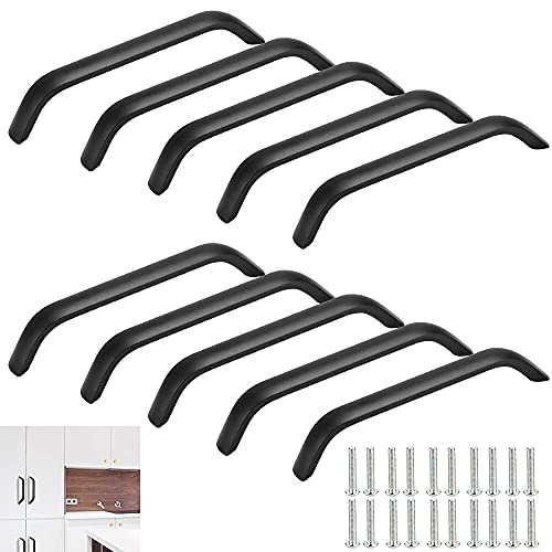 SPEACOUR 10 Stück Möbelgriffe für Küchenschränke 128mm Lochabstand Schrankgriffe Aluminiumlegierung Küchengriffe Schwarz Griffe möbel Schubladengriffe Kleiderschrank Griffe für küchenschränke von SPEACOUR