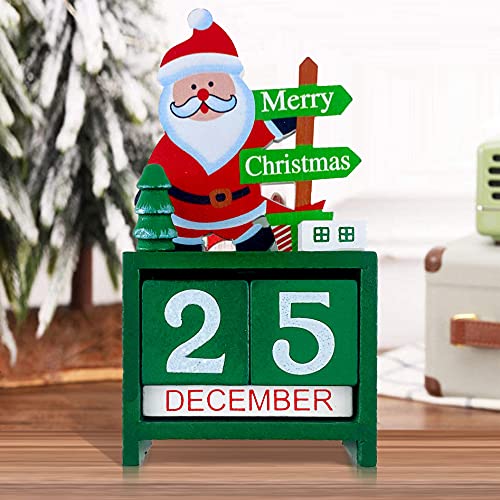 Zeyevan Holz Weihnachtskalender, Weihnachtsmann Kalender Holz Weihnachten Countdown Adventskalender Tischkalender Stereoskopischer Kalender Im Antik-stil Für Weihnachts Desktop Ornament von N\A