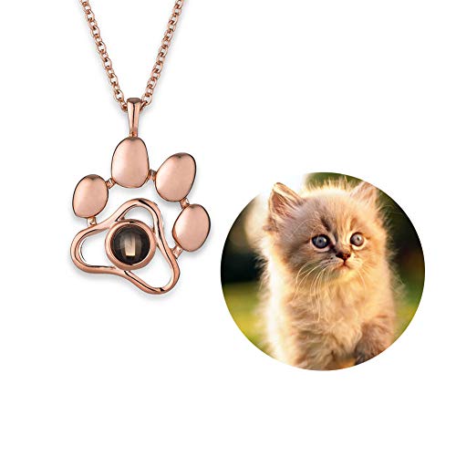 N/B Gedenkgeschenk für Katzen und Hunde, personalisierbar, mit Foto und Gravur, Geschenk für Haustierliebhaber, Beileidsgeschenk in Roségold, in Erinnerung an Kätzchen oder Welpen von N/B