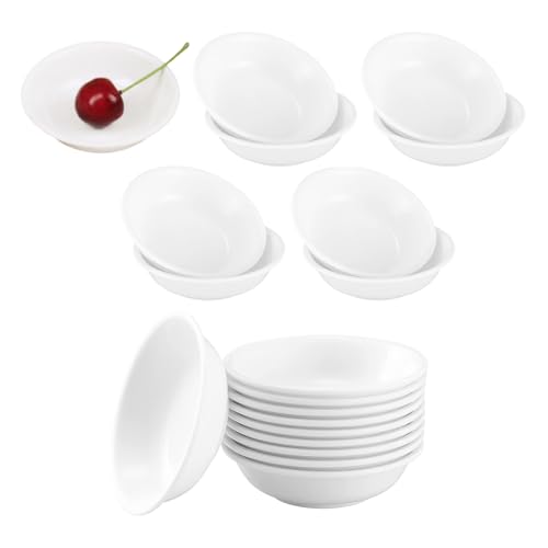 WideSmart Dippschälchen, 20 Pcs Weiße Dippschälchen Mini Dessertschale Runde Gewürzschale GerichtSnackschale Sojasauce Gericht Saucenschale kleine Dipschalen für Soße Grill Ketchup (7cm) von WideSmart