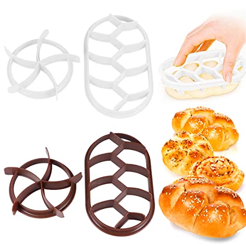 WideSmart Plastic Bread Cookie Cutters, Bun Baking Mould, Bun Stamp Set, Cookie Cutters, Imperial Mould for Home Use, Set of 4 von N\C