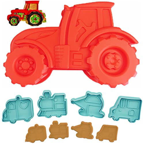 NC Backform Traktor TAIZER Auto Form Silikonform Kuchenform zum Backen Kindergeburtstag Silikonformen 3D Motivform Silikontraktor für Kuchen EIS Schokolade Brot Dessert Pudding, htljdgmj-23 von N\C