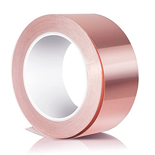 Kupferband Selbstklebend 30M x 50mm, Kupferfolienband EMI Copper Foil Tape Abschirmband Kupferfolie Kupferband Selbstklebend Klebeband Schneckenband Schneckenschutz,Elektro Reparatur Band von N\C