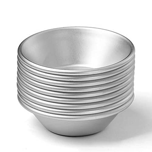 NC 10 Stück Eiertörtchenformen, Mini-Tortenform zum Backen, Eiertörtchenform, Heißbackwerkzeug, Cupcake-Kuchen, Plätzchen, Pudding-Form, Aluminium für Törtchen, Muscheln, Silber von N\C