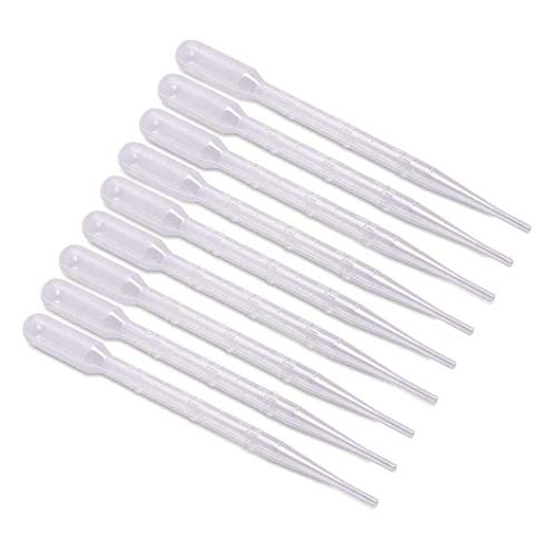 NC 100 Stück Pipetten Dropper Kunststoff Transfer Pipetten 3 ml Messpipette Futterpipette für Lab Experiment Acrylfarben Zeichnung Makeup Tools (3ML) von N\C