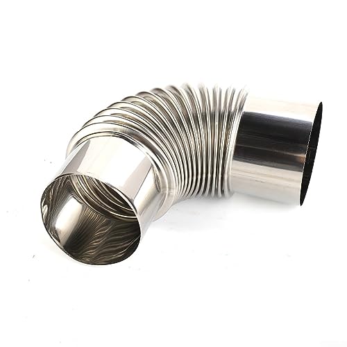 NC 90° Winkelrohr Ø 70mm feueraluminiert (FAL) Stahl Ofenrohr Bogen Rohr, Hitzebeständiges Rauchrohr für Öfen, Bogen Kaminrohr Standard, Silber von N\C