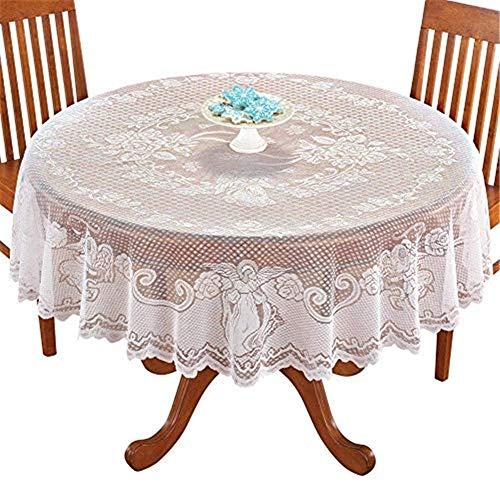 NC NC Amipos Vintage Tischsets aus Spitze aus Polyester für Haus, Küche, Party, Hochzeit (Rund, 178 cm) von N\C